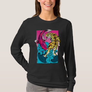 Koi Vis Karper Tijger Yin Yang De Grote Golf Voorb T-shirt