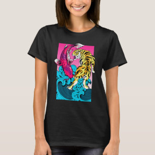 Koi Vis Karper Tijger Yin Yang De Grote Golf Voorb T-shirt