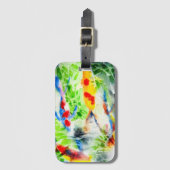 Koi vis kleurrijke waterverf kunst bagagelabel (Voorkant (verticaal))