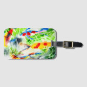 Koi vis kleurrijke waterverf kunst bagagelabel (Voorkant (horizontaal))