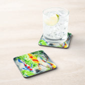 Koi vis kleurrijke waterverf kunst bier onderzetter (Rechterzijde)