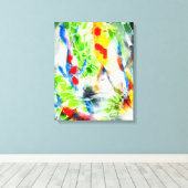 Koi vis kleurrijke waterverf kunst canvas afdruk (Insitu (Houten vloer))