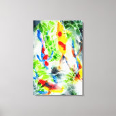 Koi vis kleurrijke waterverf kunst canvas afdruk (Voorkant)