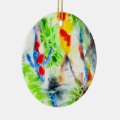 Koi vis kleurrijke waterverf kunst keramisch ornament (Rechts)