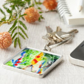 Koi vis kleurrijke waterverf kunst sleutelhanger (Zijkant)