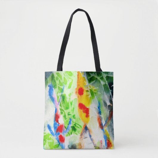 Koi vis kleurrijke waterverf kunst tote bag (Voorkant)