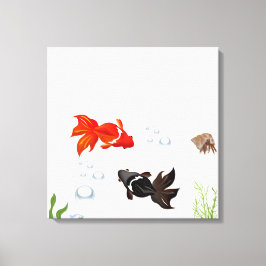 koi vis kunst, Japanse koi, zen decor, onderwater Canvas Afdruk