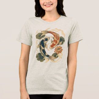 Koi Vis & Lotus Japan-Inspireerde Natuur T-Shirt 