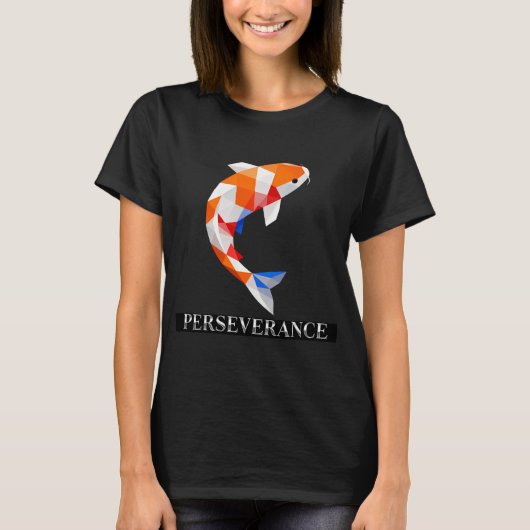 Koi Vis Low-Poly Kunst van Volharding T-shirt (Voorkant)