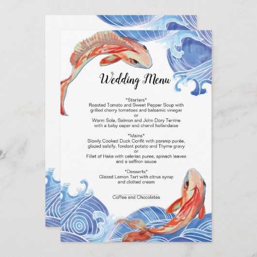 KOI VIS MENU KAART (Voorkant / Achterkant)