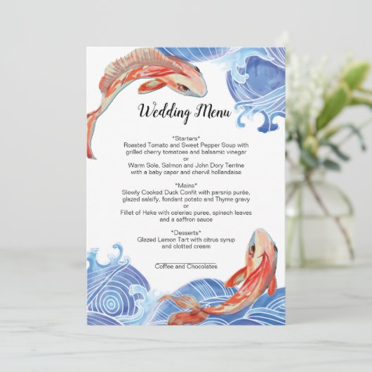 KOI VIS MENU KAART (Staand voorkant)