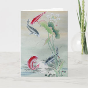 Koi-vis met Lotus - Magneetkaart Kaart