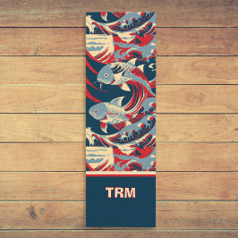 Koi-vis met Rode Blauwe Grote Golf Monogram Yogamat