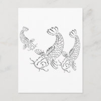 Koi vis modern design zwart wit