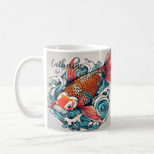Koi vis, mooie Japanse karper, gepersonaliseerd Koffiemok