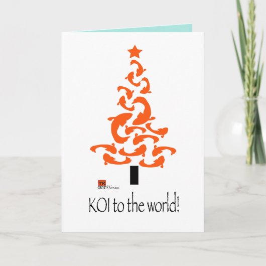 KOI (vis) naar de wereld kerstkaart 2021-22 Feestdagen Kaart (Voorkant)
