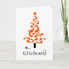 KOI (vis) naar de wereld met kerstbomen Feestdagen Kaart