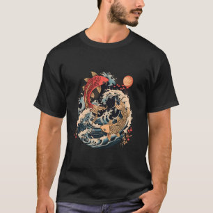 Koi Vis Oceaan Japanse Koi Karper Vis Golven Japan T-shirt