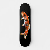 Koi Vis op Zwart Persoonlijk Skateboard (Voorkant)