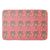 Koi vis perzik en goud oosters bloemig elegant badmat (Voorkant)