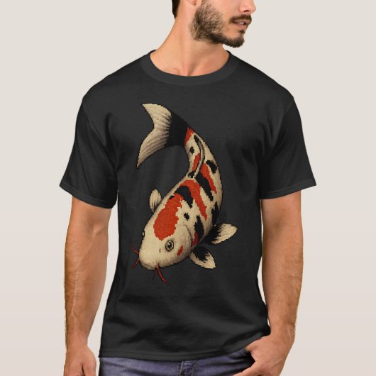 Koi Vis - Pixel Art - 8bit graphics 16bit grafisch T-shirt (Voorkant)