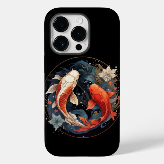 Koi Vis Rood Wit Ying Yang Japanse Waterstroom Case-Mate iPhone Case (Achterkant)