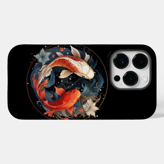 Koi Vis Rood Wit Ying Yang Japanse Waterstroom Case-Mate iPhone Case (Achterkant (horizontaal))