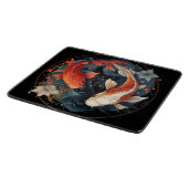 Koi Vis Rood Wit Ying Yang Japanse Waterstroom Snijplank (Hoek)