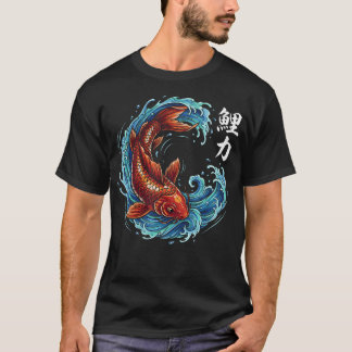 Koi Vis Sakura Japanse Kunst Karper Esthetisch T-shirt