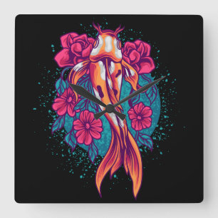 Koi Vis Vierkante Klok