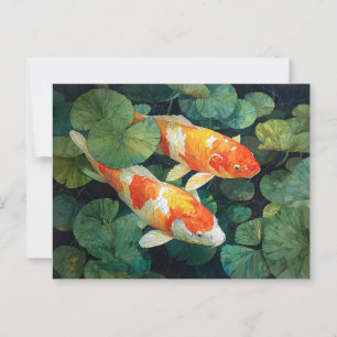 Koi Vis Vijver Waterlelies Briefkaart