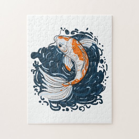 Koi Vis water buigmeester Legpuzzel (Verticaal)