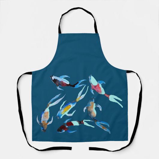 koi Vis waterverf Japans kunst Schort (Voorkant)