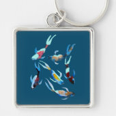 koi Vis waterverf Japans kunst Sleutelhanger (Voorkant)