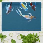 koi Vis waterverf Japans kunst Theedoek (Gevouwen)
