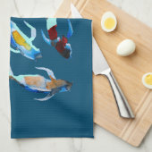 koi Vis waterverf Japans kunst Theedoek (Quarter Fold)