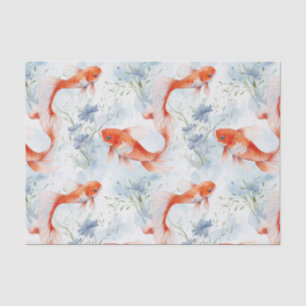 Koi Vis Wit Winter Vijver Decoupage Tissuepapier