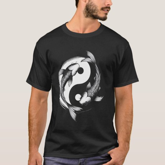 Koi Vis Yang Symbool Ontwerp Grafische T-shirts (Voorkant)