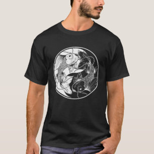 Koi Vis Yin Yang Tosai Amur Karper Nishikigoi Koi T-shirt