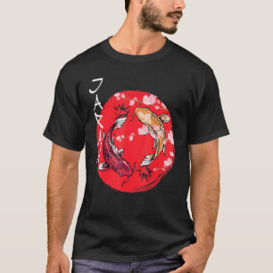 Koi Vis Ying YangJapanse Vlag Japan - Kersenbloese T-shirt
