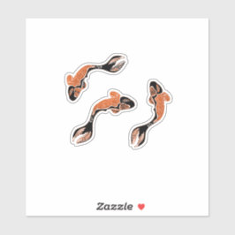 Koi vis zwart en sinaasappel sticker