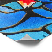 Koi vismoderne kunst maakt 'uit het blauw' poster (Hoek)