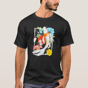 Koi Vissen Bloemen Karper Japan Retro Grafisch T-shirt