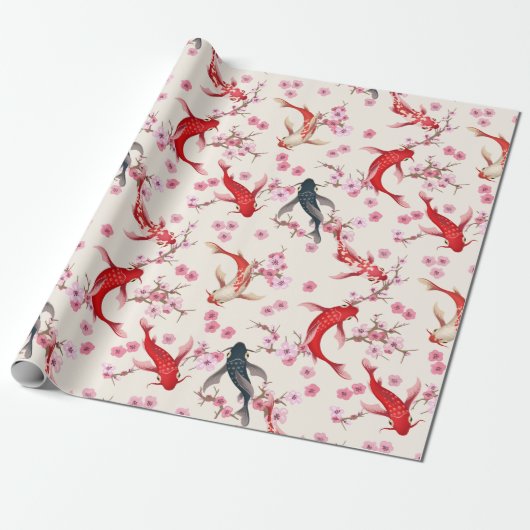 Koi Vissen Cadeaupapier (Uitgerold)