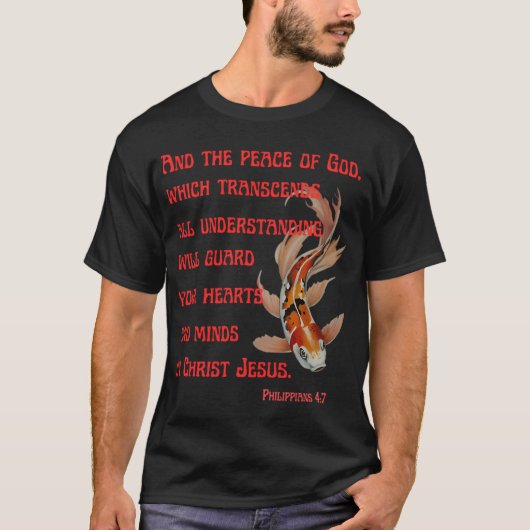 Koi vissen en Bijbelvers T-shirt (Voorkant)
