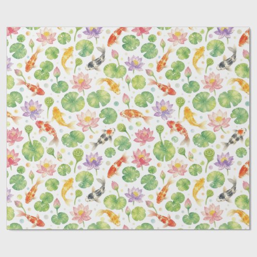 Koi vissen en lotus cadeaupapier (Vlak)
