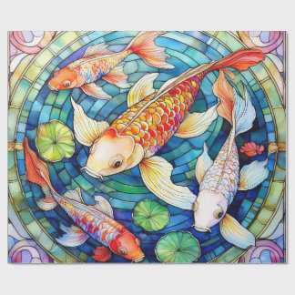 Koi vissen in glas in lood cadeaupapier