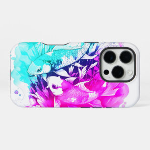 Koi vissen in roze en blauw iPhone 16 pro hoesje