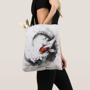 Koi Vissen Inktschildering Tote Bag
