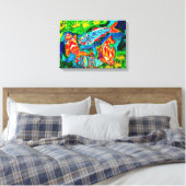 Koi Vissen Liefde Canvas Afdruk (Insitu (Slaapkamer))
